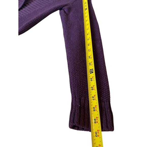 LL Bean Sweater Womens Small Purple Heathered Vintage Knit Long Cardigan Casual - Picture 8 of 11